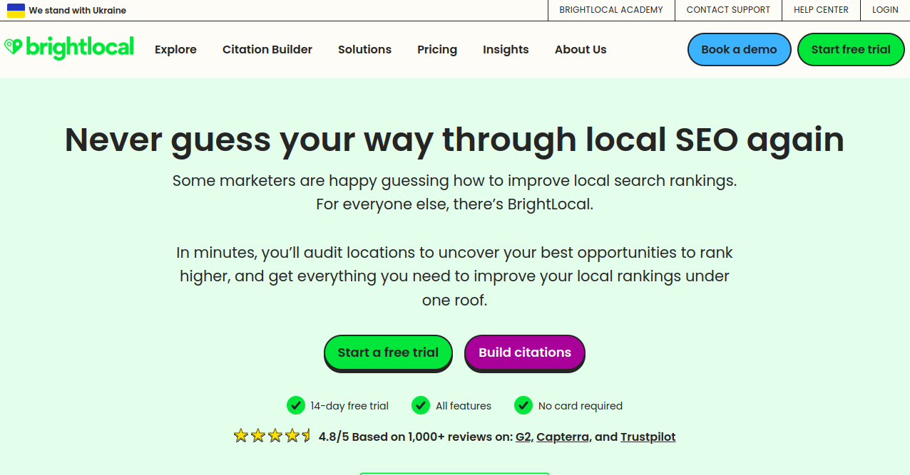 BrightLocal Home Page