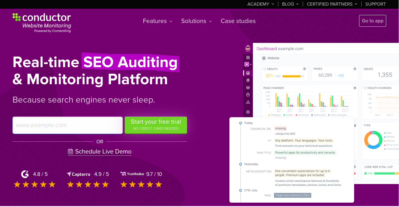 ContentKing Home Page