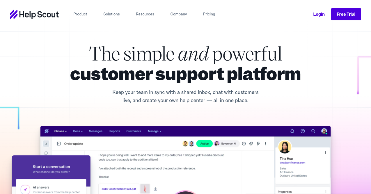 Help Scout Home Page