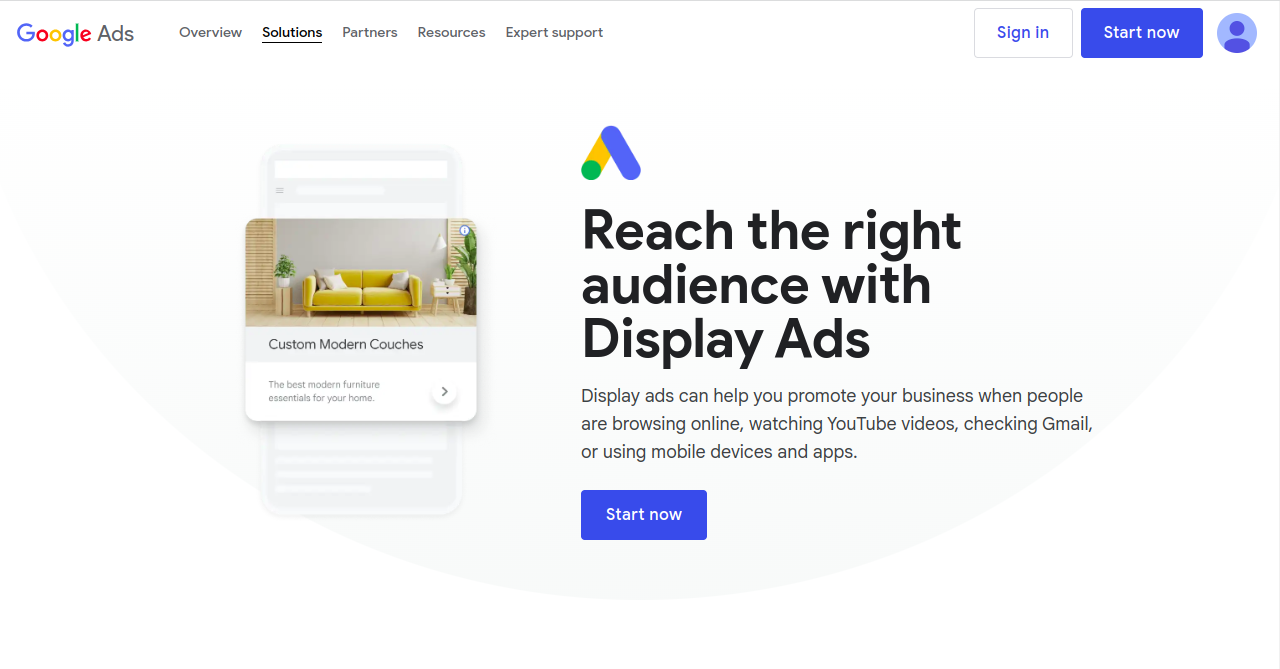 Google Display Ads Home Page